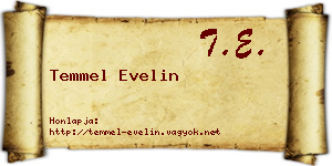 Temmel Evelin névjegykártya